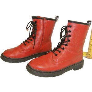 Muyguay Fashion Red Combat Style Fashion Boots Size 36 Zipper